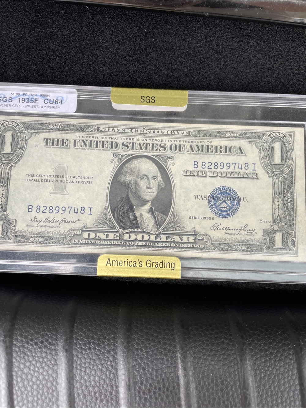 1935 Silver Certificate One Dollar Bill - Encapsulated